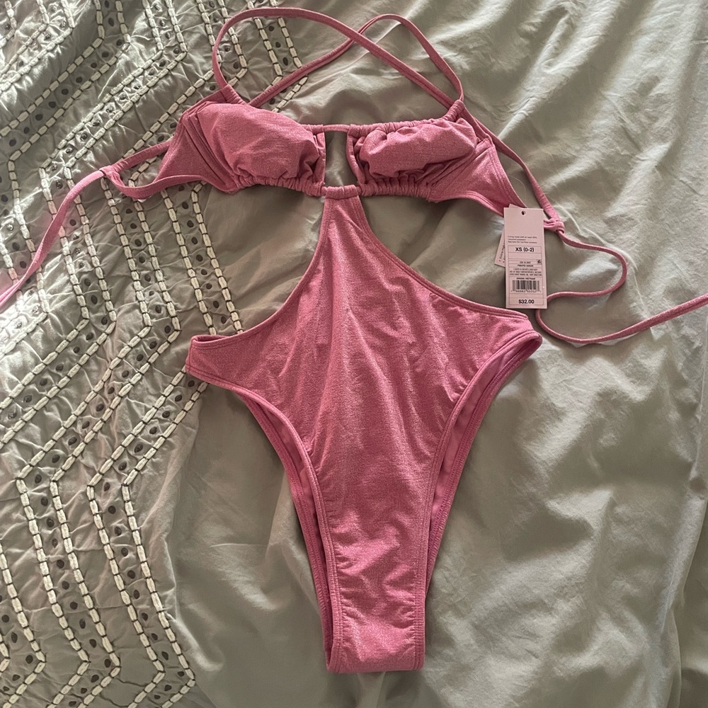 Pink glitter one piece